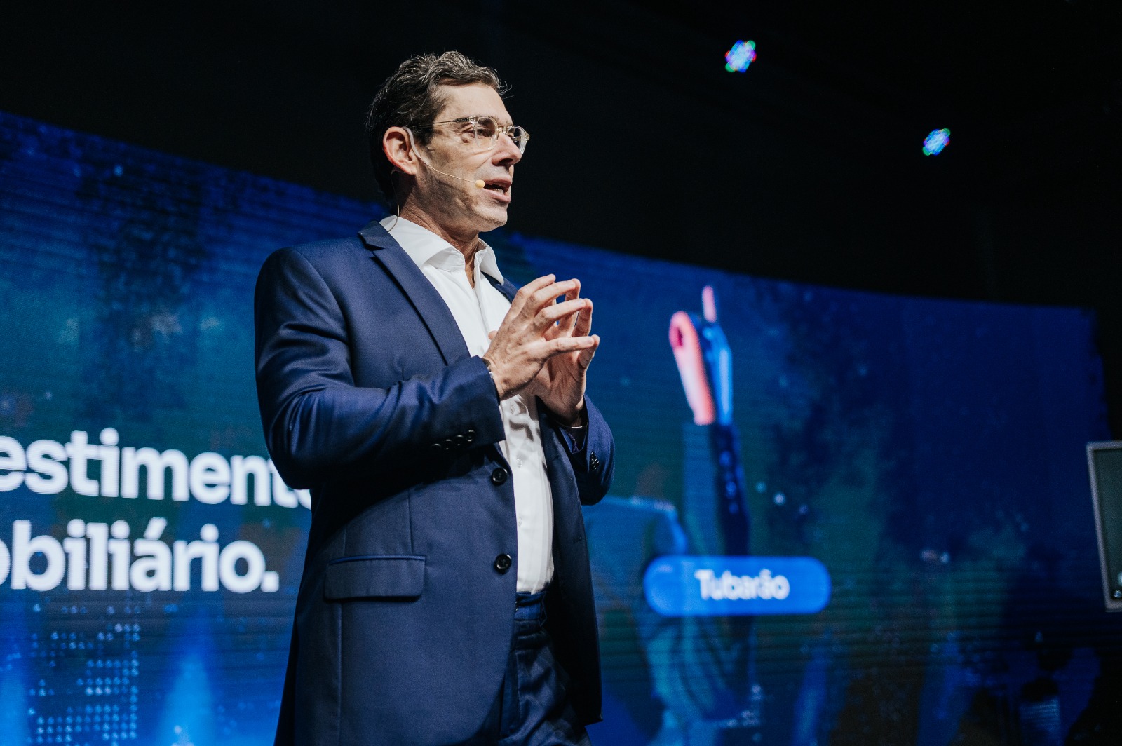 João Gondim, idealizador da Smart Global, durante palestra sobre mercado imobiliário