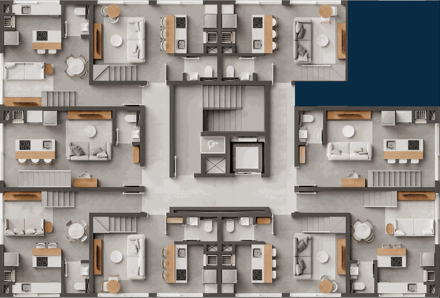 Nalu Campeche — 3º e 4º pavimentos — pavimento tipo